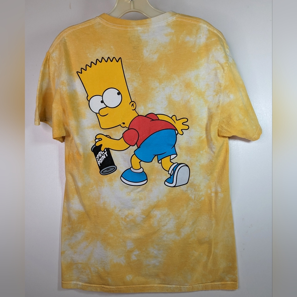 Vtg The Simpsons T Shirt S Yellow Tie Dye Sorry or Whatever Bart Simpson Graphic